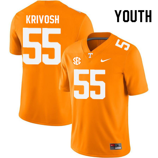 Youth #55 Braeden Krivosh Tennessee Volunteers College Football Jerseys Stitched Sale-Orange - Click Image to Close